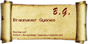 Braunauer Gyenes névjegykártya